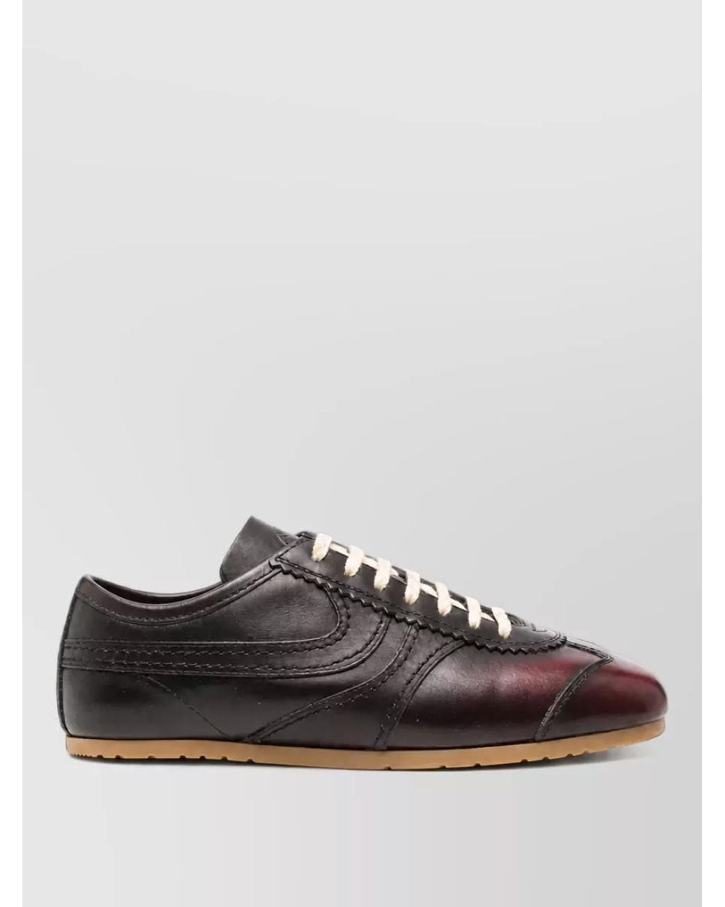 Dries Van Noten Brown Leather Low-Top Sneakers