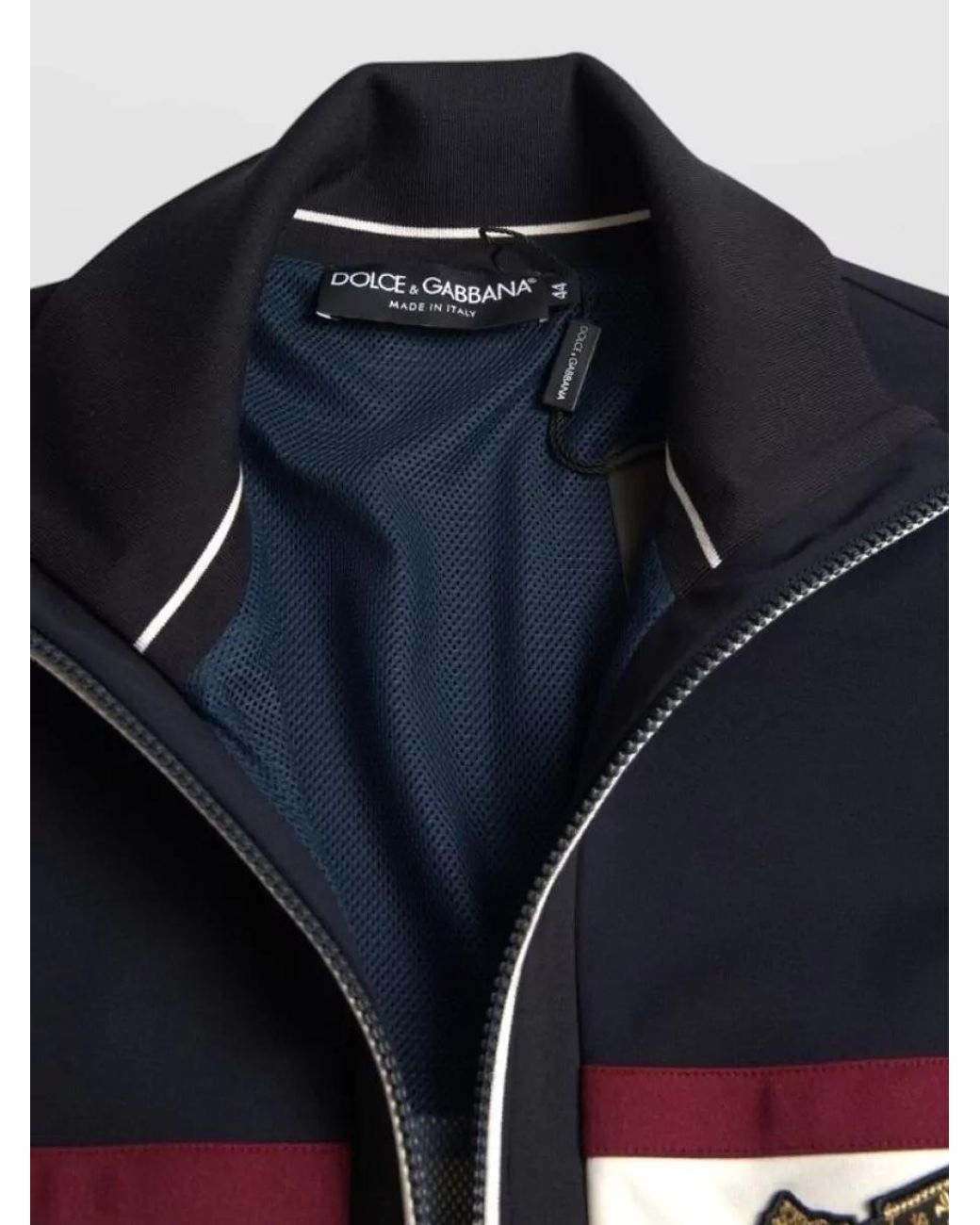 Dolce & Gabbana Blue Striped Zip Track Jacket for men