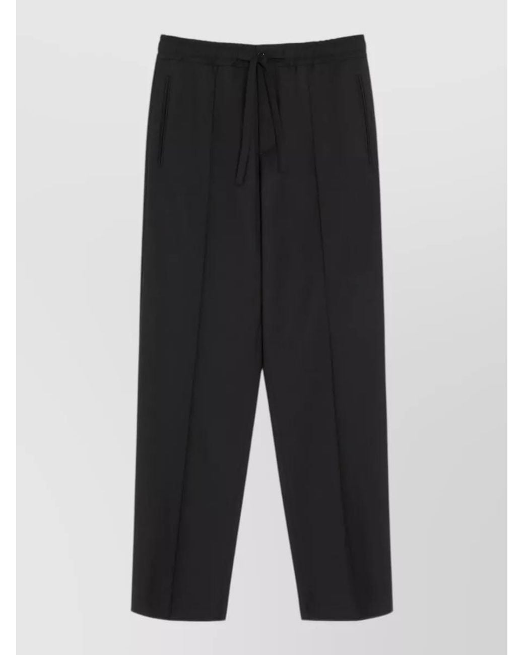 Valentino Black Cotton Gabardine Straight-Leg Trousers for men