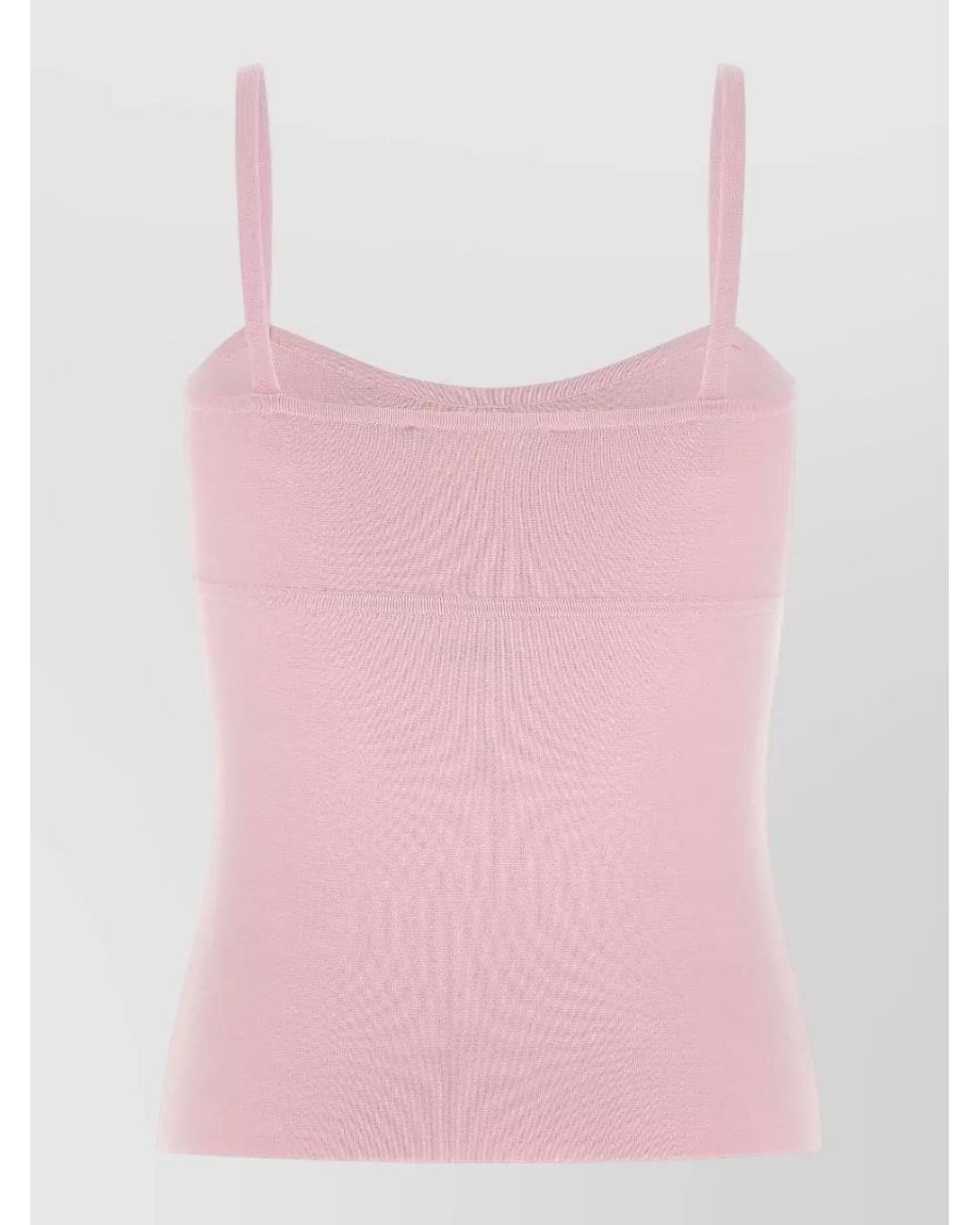 Max Mara Pink Sweetheart Neckline Thin Strap Top