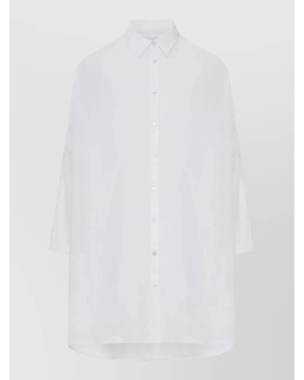 120% Lino White Linen Short-Sleeve Shirt