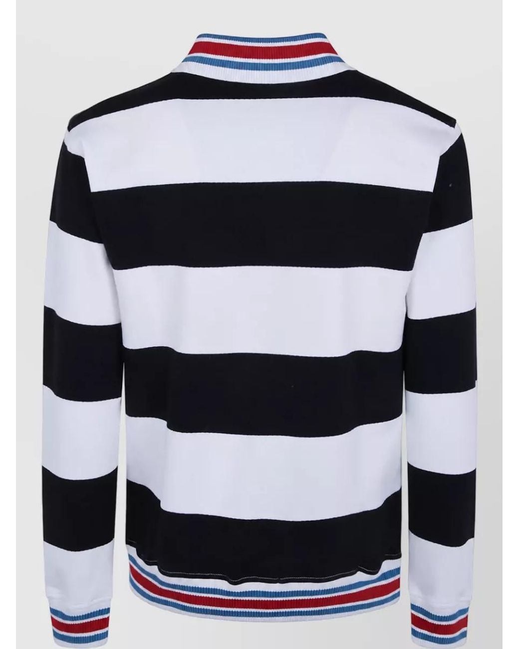 Drole de Monsieur Blue Striped Cotton Polo Shirt for men