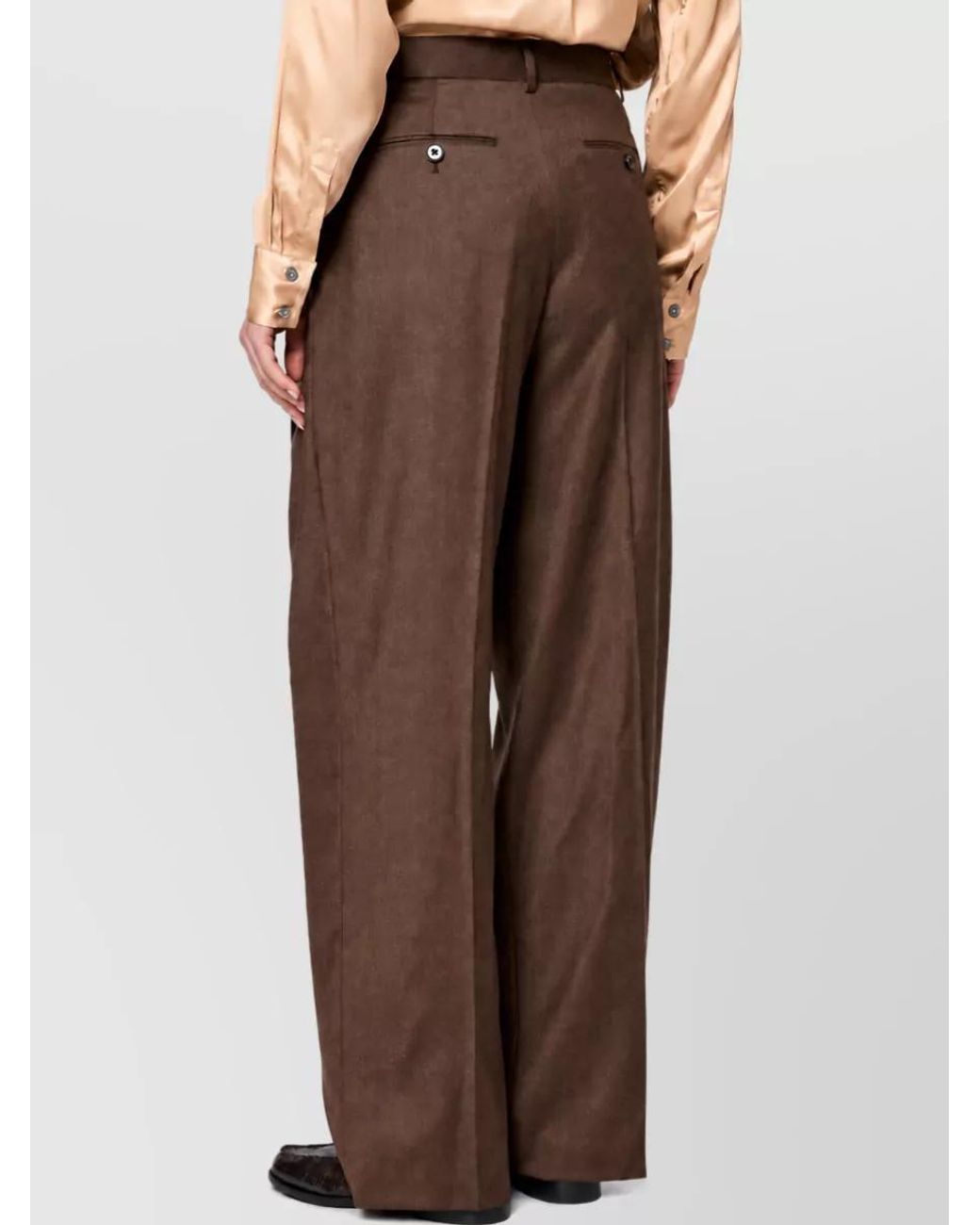 Paul Smith Brown Cashmere Wide-Leg Trousers