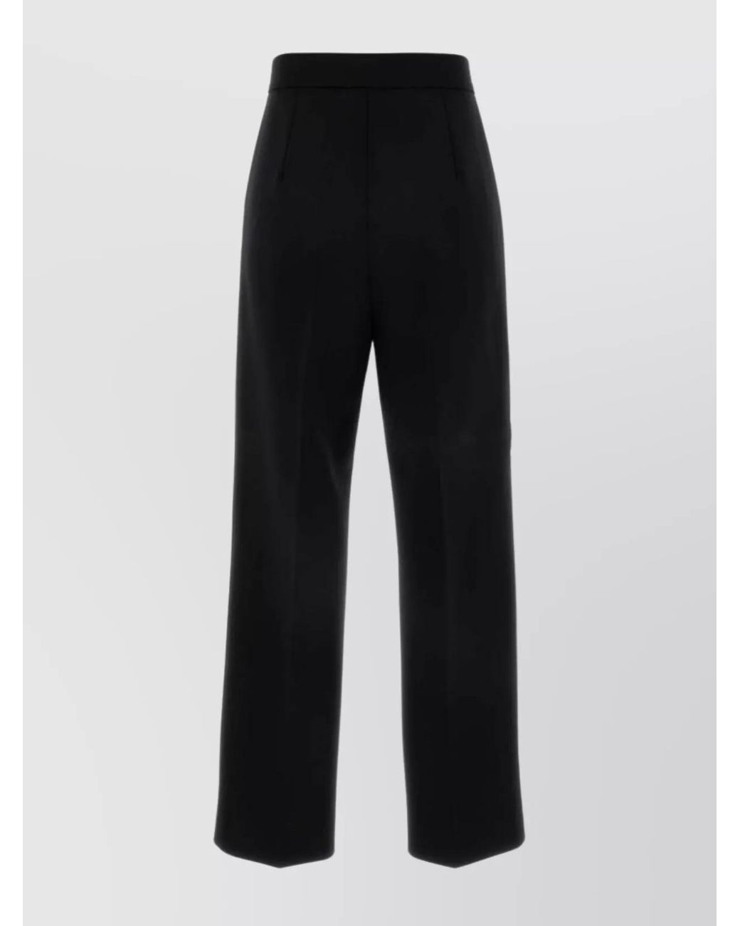 Max Mara Black High Waist Wide Leg Pleated Trousers