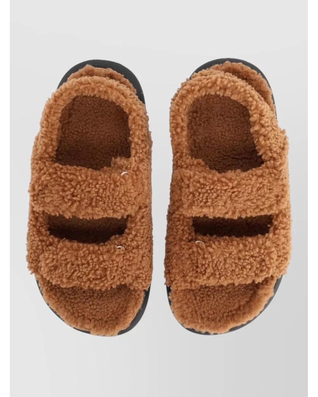 Moon Boot Brown Shearling Sandals for men