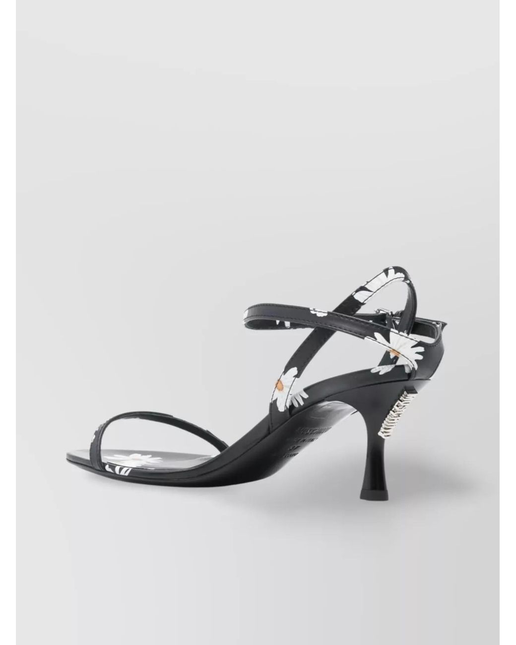 Moschino White Leather Almond Toe Sandals