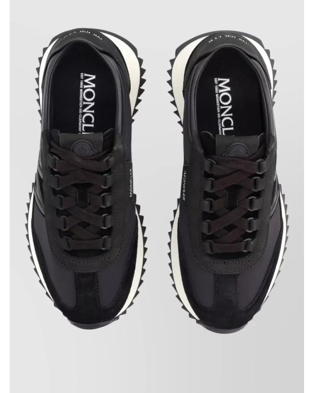 Moncler Black Leather Low-Top Sneakers