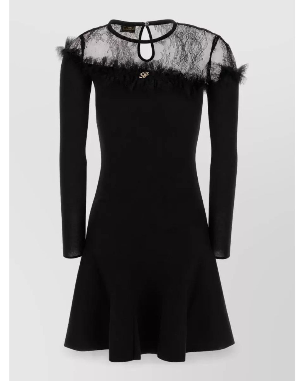 Blumarine Black Virgin Wool Mini Dress
