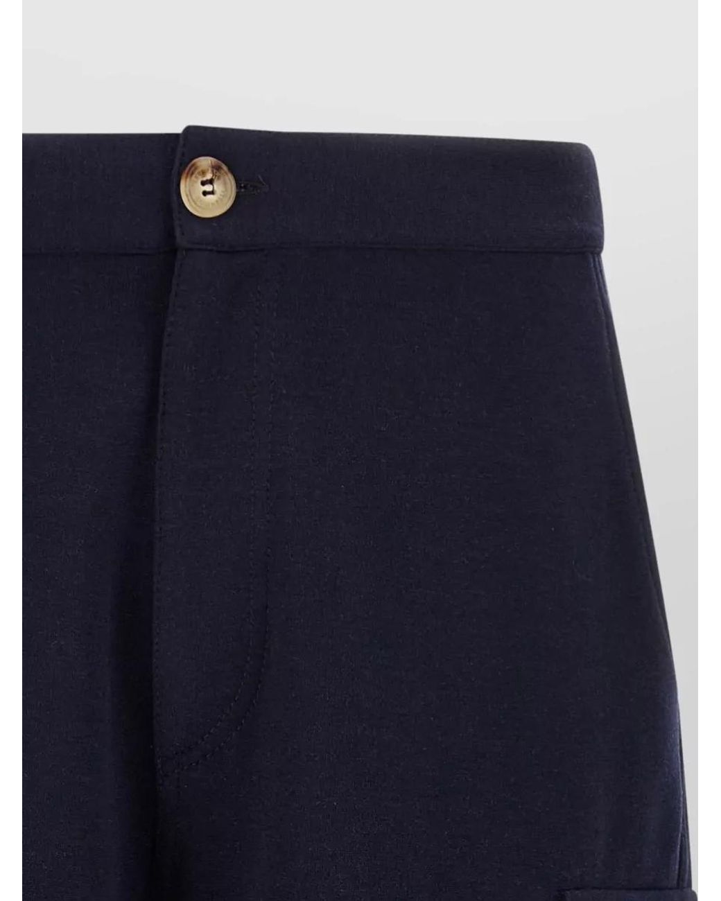 Brunello Cucinelli Blue Cotton Cashmere Cargo Shorts for men