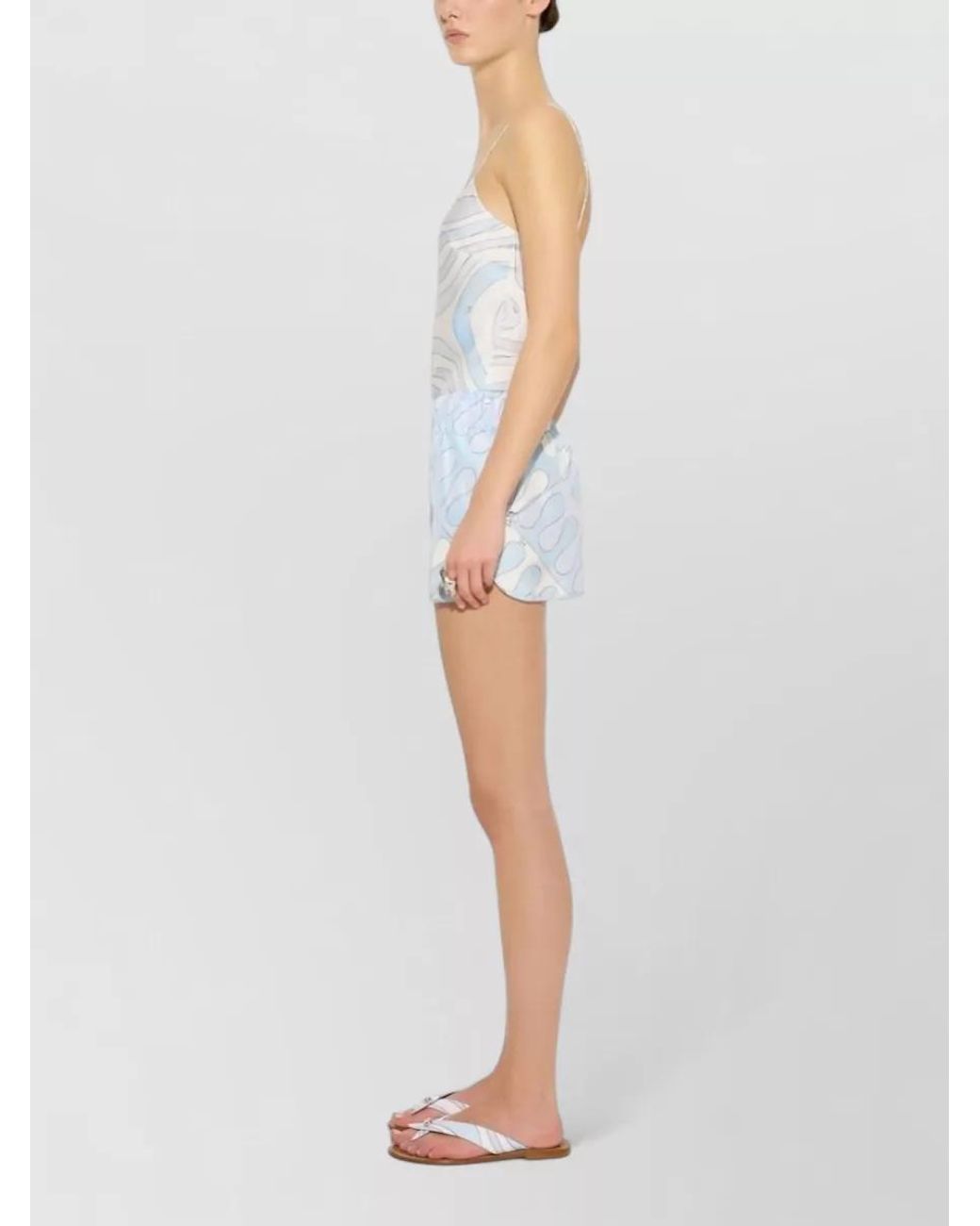 Emilio Pucci White Silk V-Neck Spaghetti-Strap Top