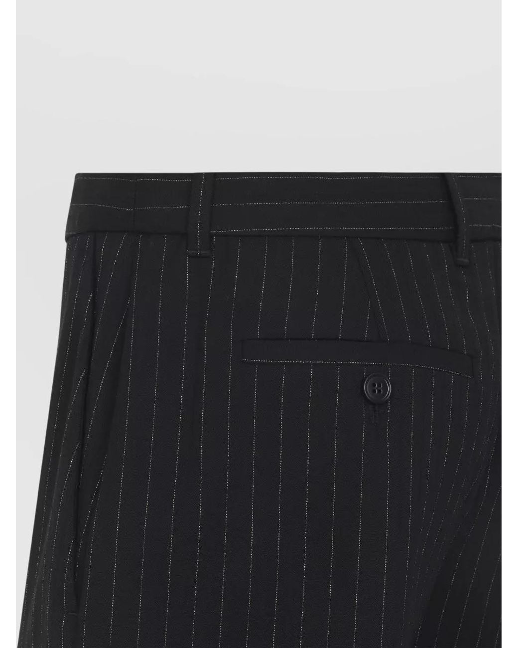 McQueen Blue Wool Pinstriped Mid-Rise Straight-Leg Tailored Trousers