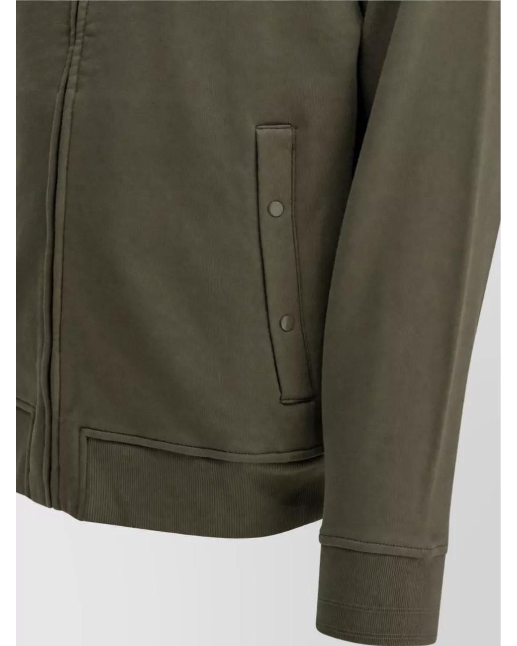 C P Company Green Cotton Zip Up Bomber Jacket for men