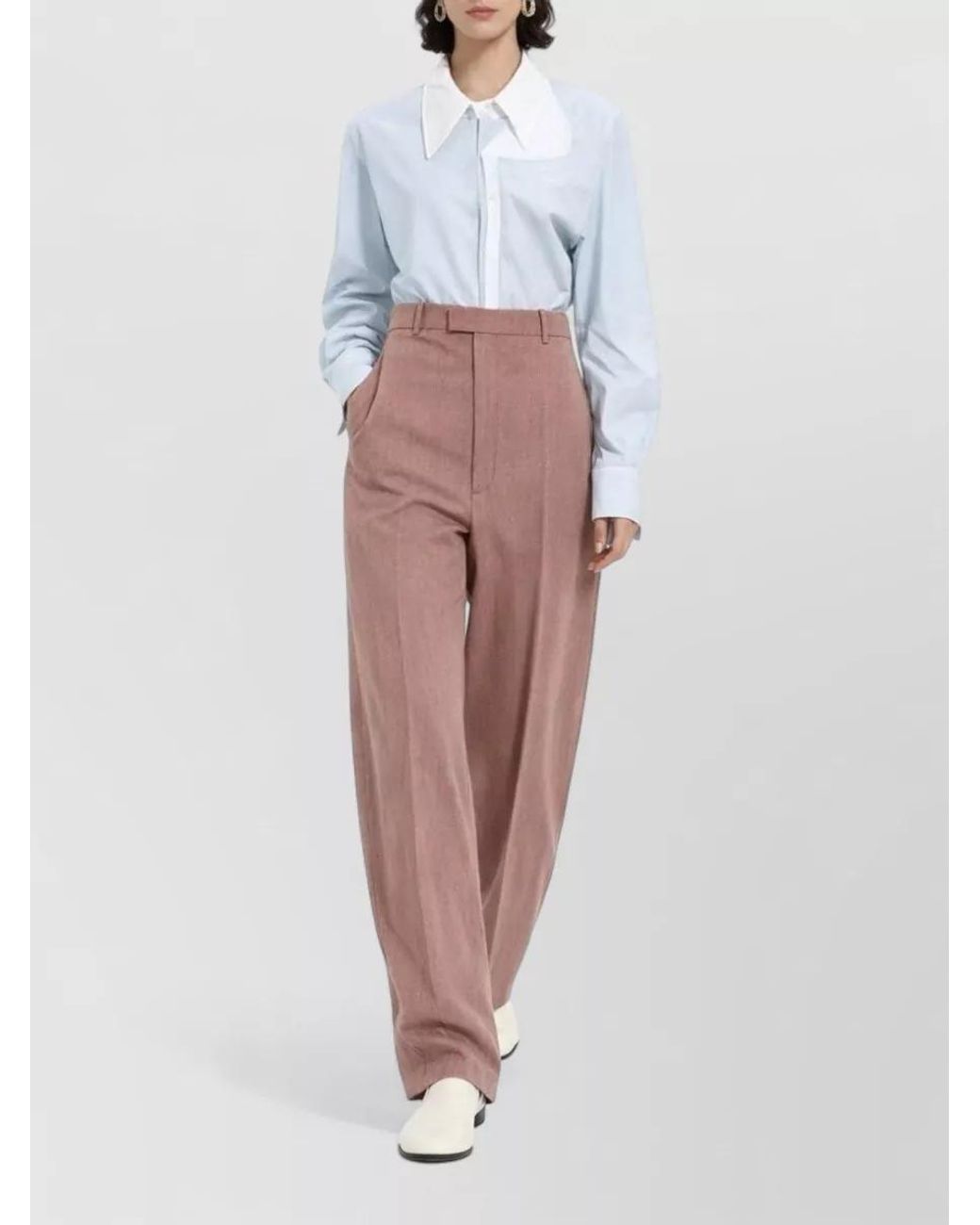 Bottega Veneta Purple High-Rise Tailored Trousers
