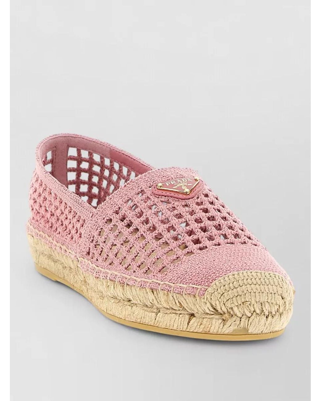 Prada Pink Crochet Espadrilles