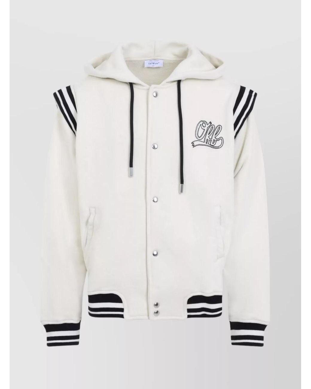 Off-White c/o Virgil Abloh White Cotton Button-Up Hoodie for men