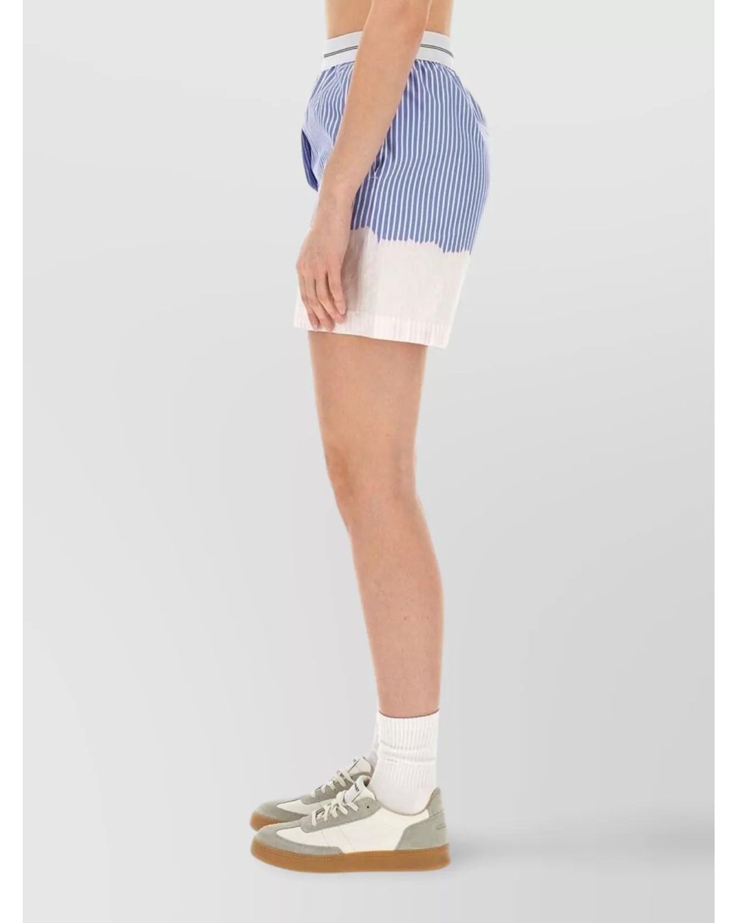 MSGM Blue Cotton Regular-Fit Knee-Length Shorts