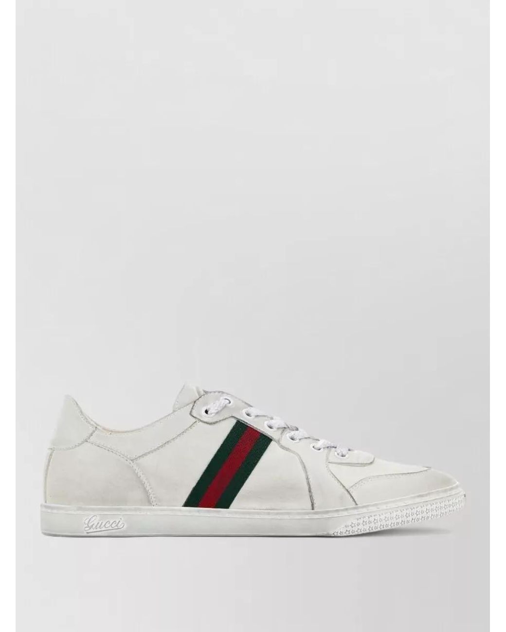 Gucci White Lace-Up Sneakers