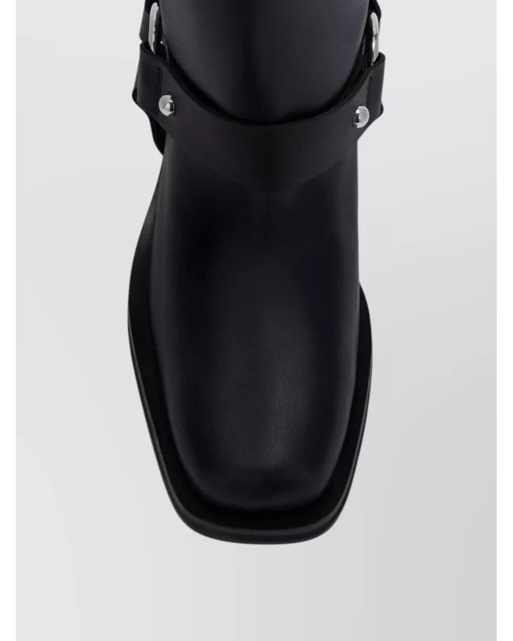 Ganni Black Leather Biker Boots