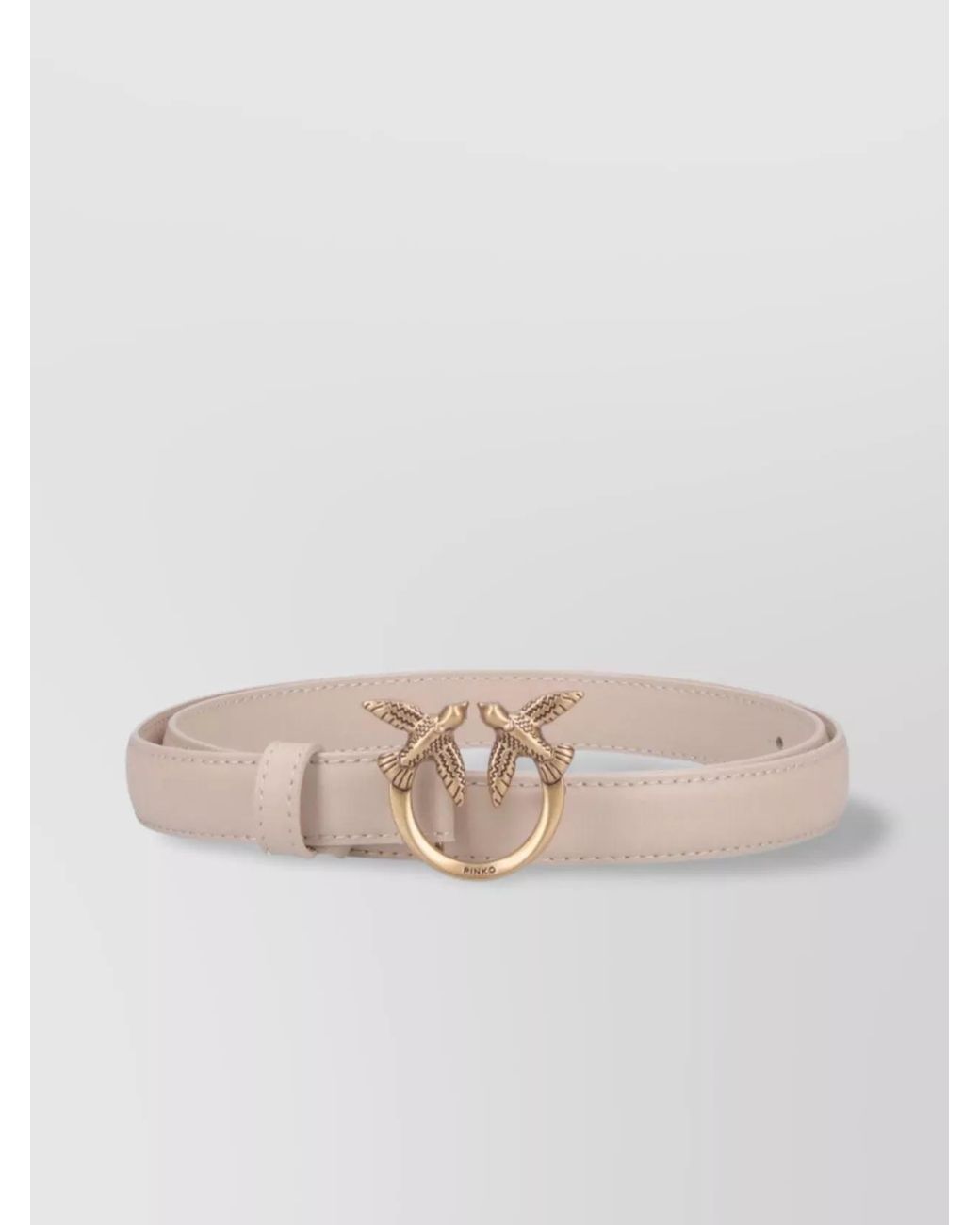 Pinko Natural Leather Logo-Buckle Belt