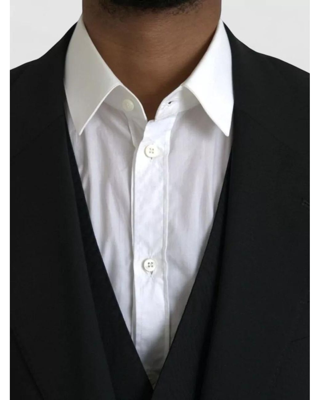 Dolce & Gabbana Black Polyester Wool Suit Jacket for men