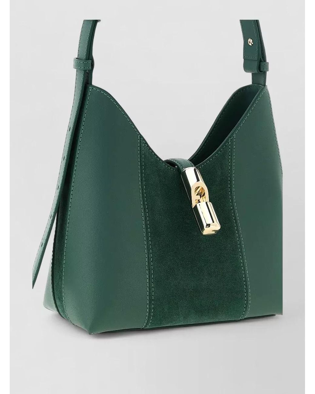 Furla Green Small Leather Hobo Bag