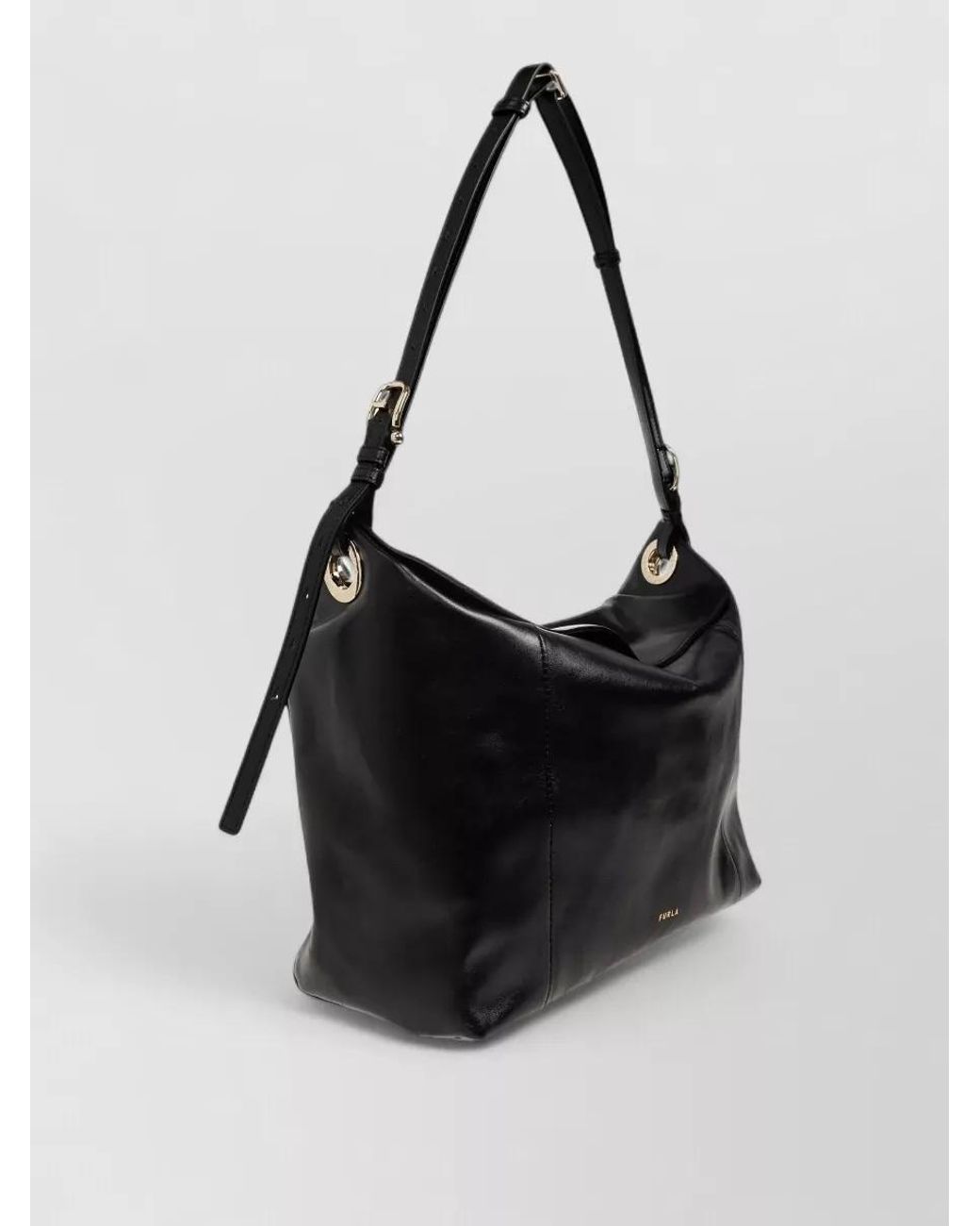 Furla Black Ginevra Large Leather Shoulder Bag