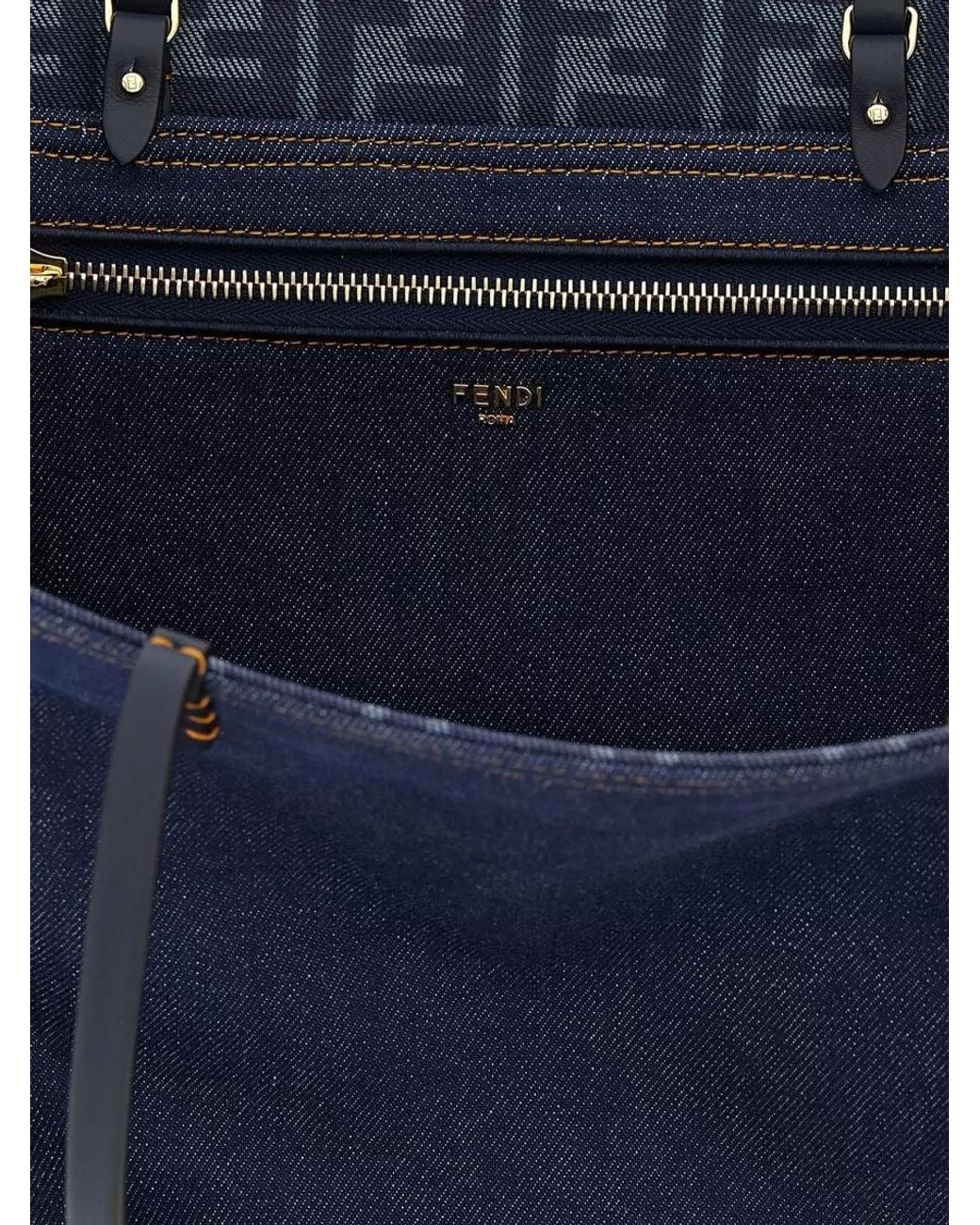 Fendi Blue Denim Reversible Tote Bag
