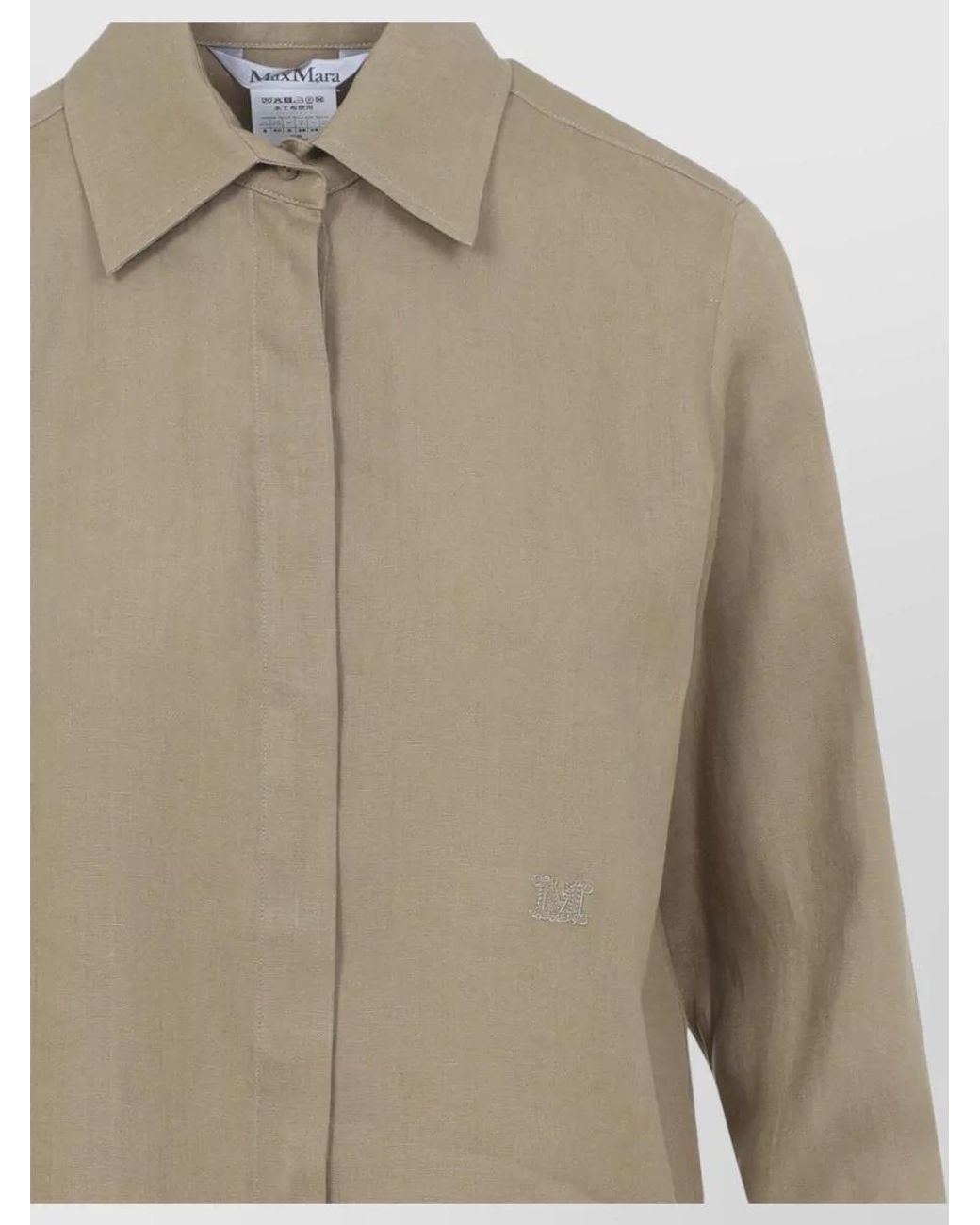 Max Mara Natural Linen Logo Shirt