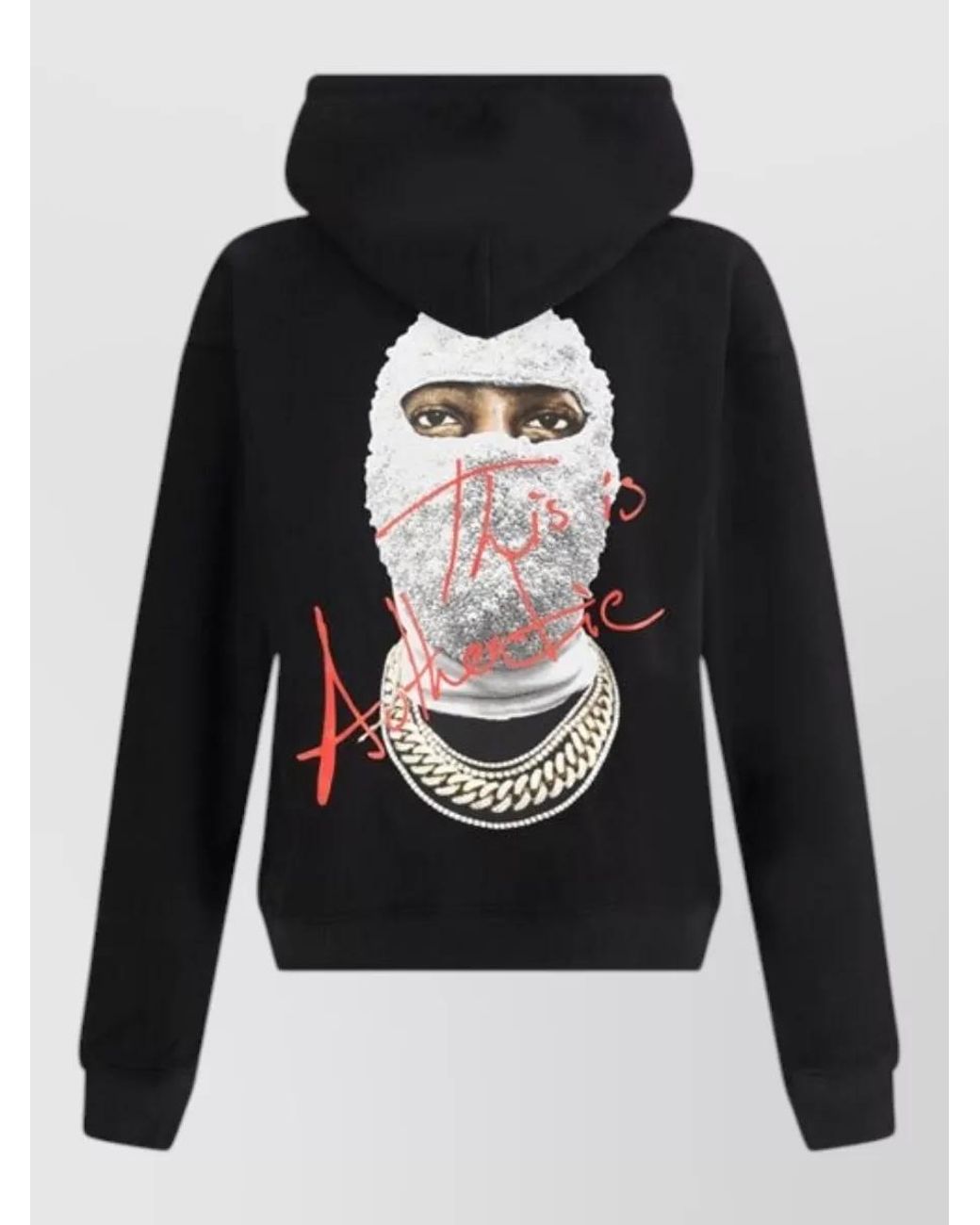 Ih Nom Uh Nit Black Cotton Logo Print Hoodie for men