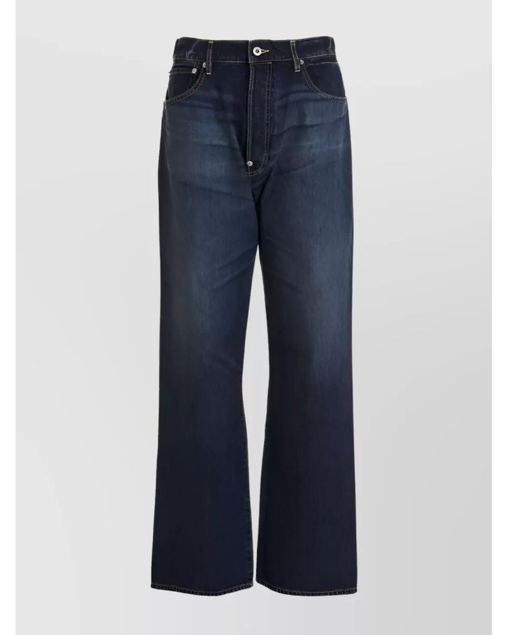 KENZO Blue Denim Mid-Rise Straight-Leg Relaxed-Fit Jeans for men