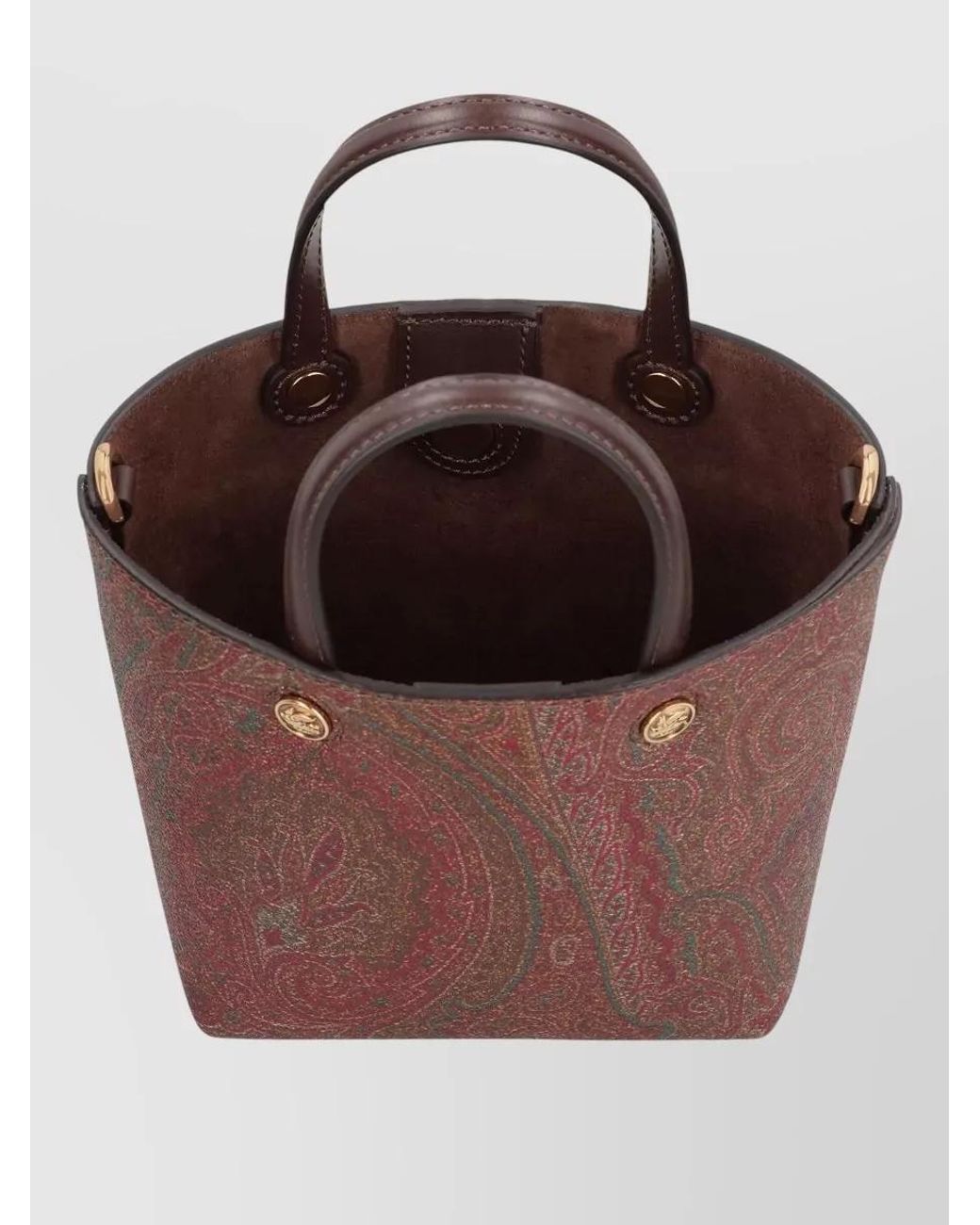 Etro White Essential Mini Jacquard Bucket Bag