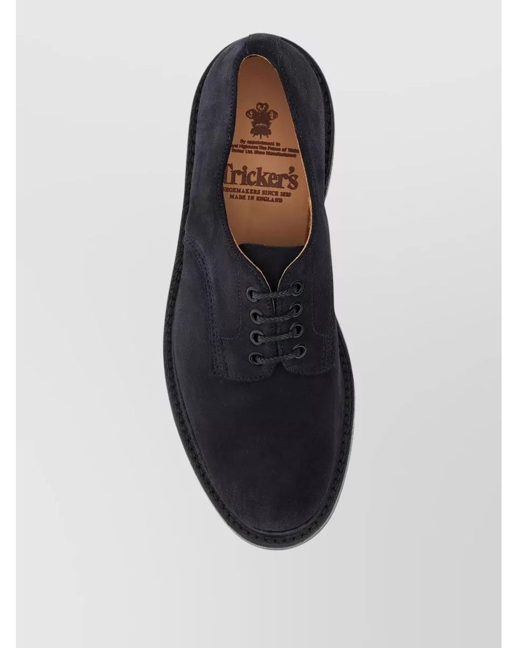 Tricker's Black Leather Lace-Up Derby Shoes for men