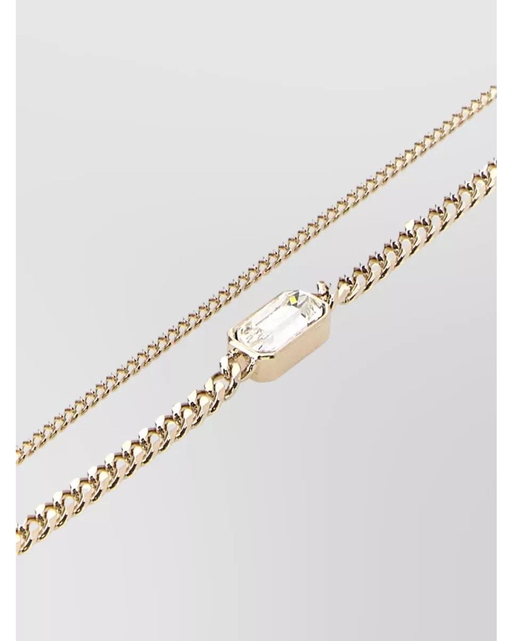 McQueen Metallic Crystal Skull Chain Bracelet