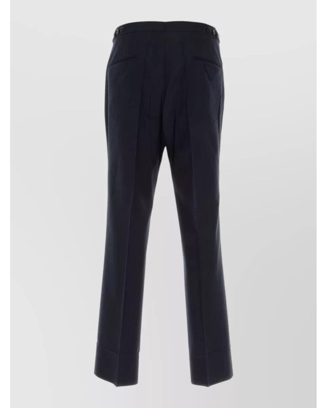 Prada Blue Wool Blend Tailored Trousers for men
