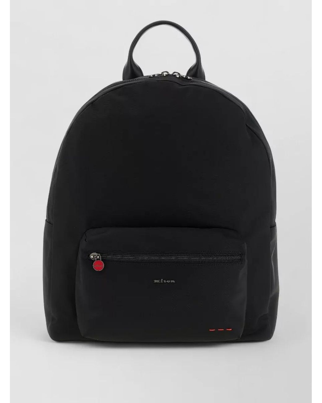Kiton Black Technical Canvas Backpack for men