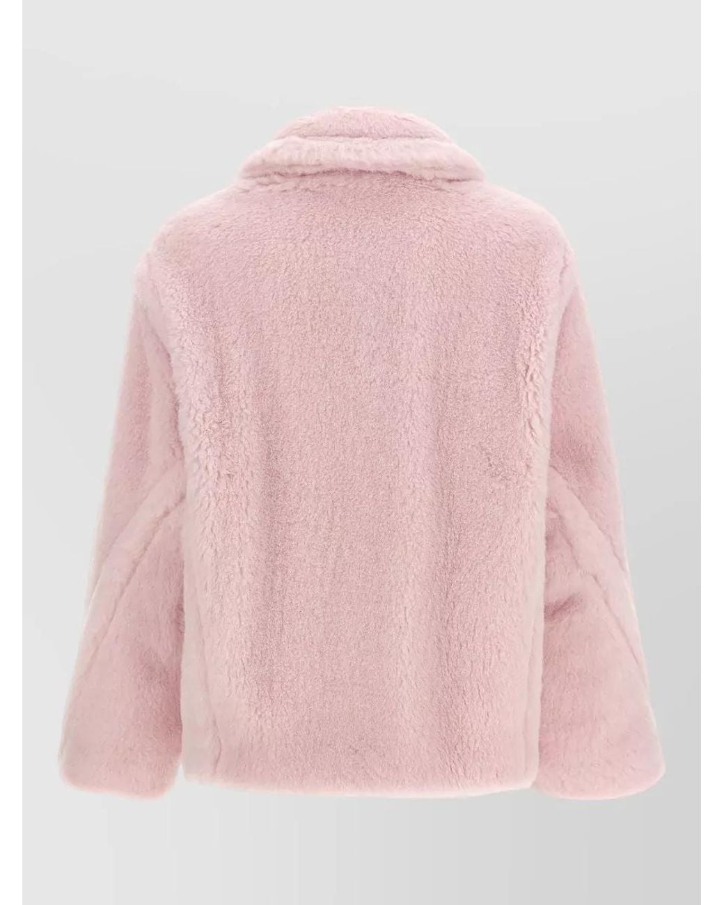 Max Mara Pink Silk Blend Single Breasted Short Coat
