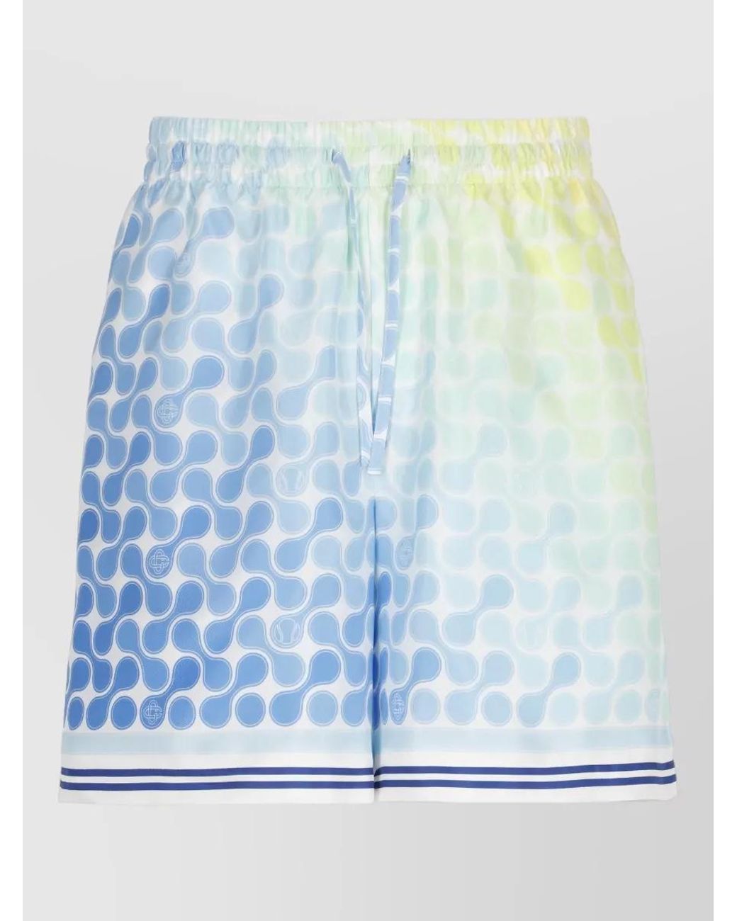 Casablanca Blue Silk Printed Bermuda Shorts for men