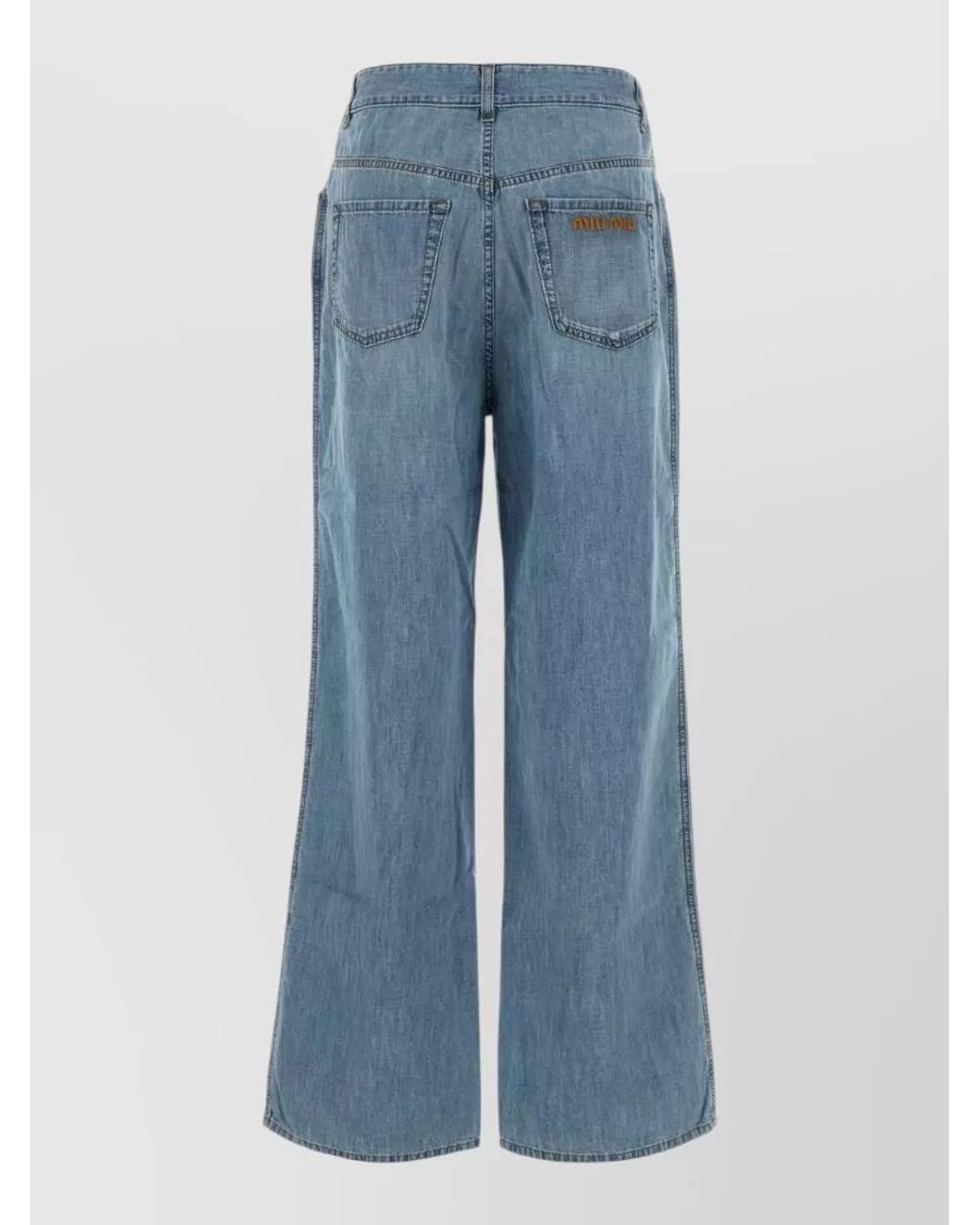 Miu Miu Blue Chambray Straight-Leg Jeans