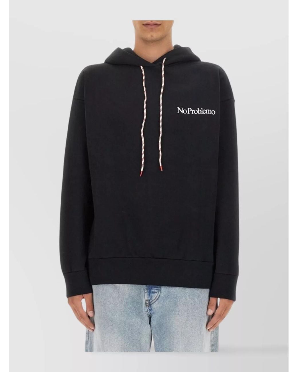 Aries Black Cotton Slogan Print Regular Fit Hoodie for men