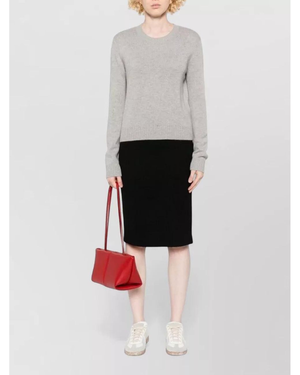 Lisa Yang White Cashmere Mélange Crew-Neck Long-Sleeve Jumper