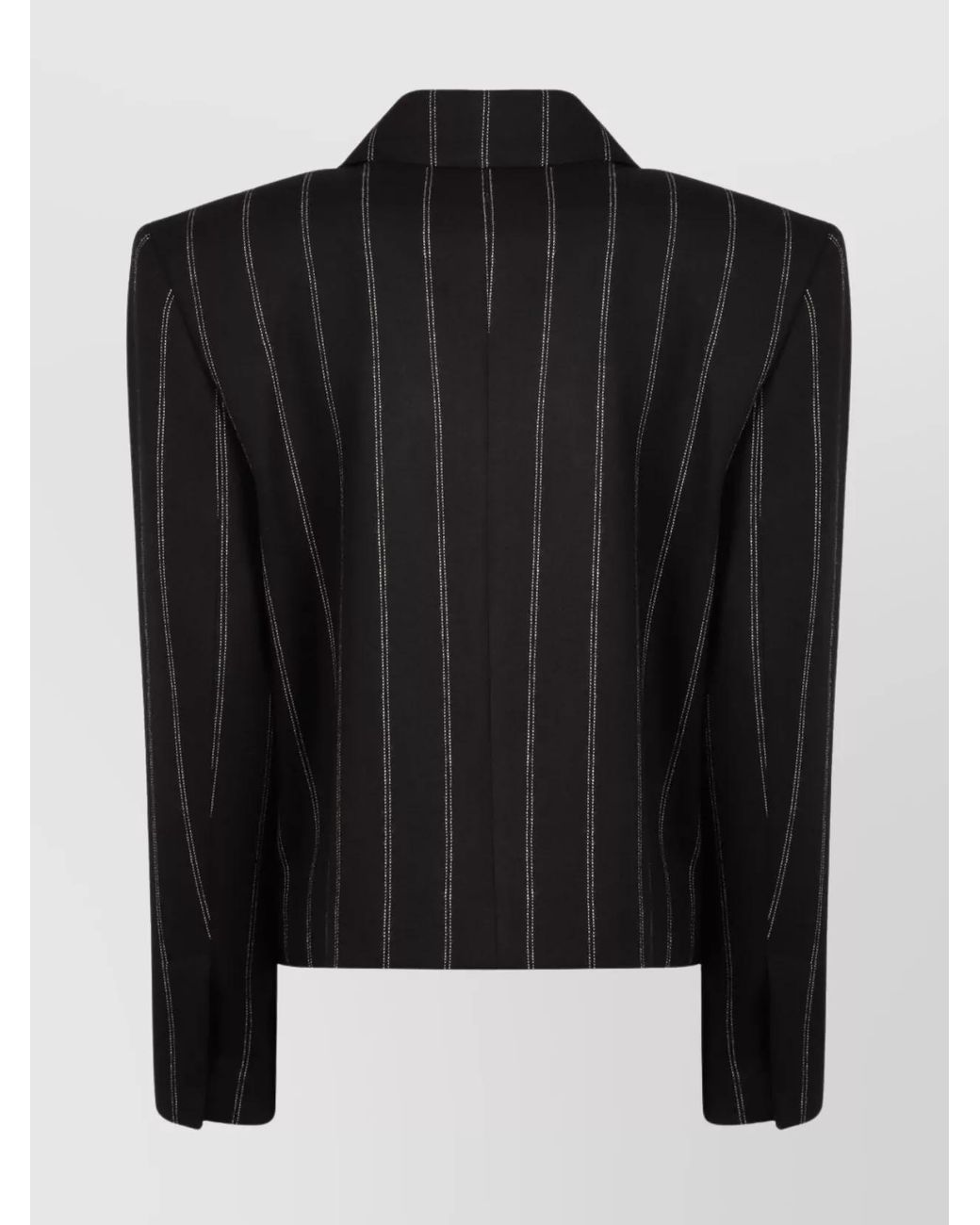 The Mannei Black Pinstripe Double-Breasted Blazer