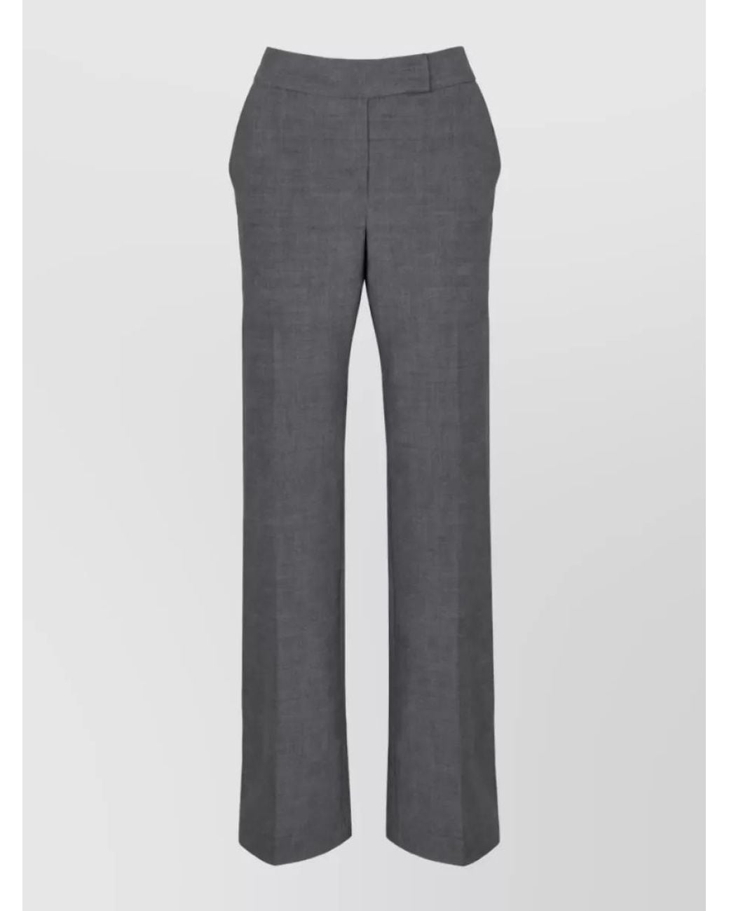Raquel Diniz Gray Straight-Leg Suit Trousers
