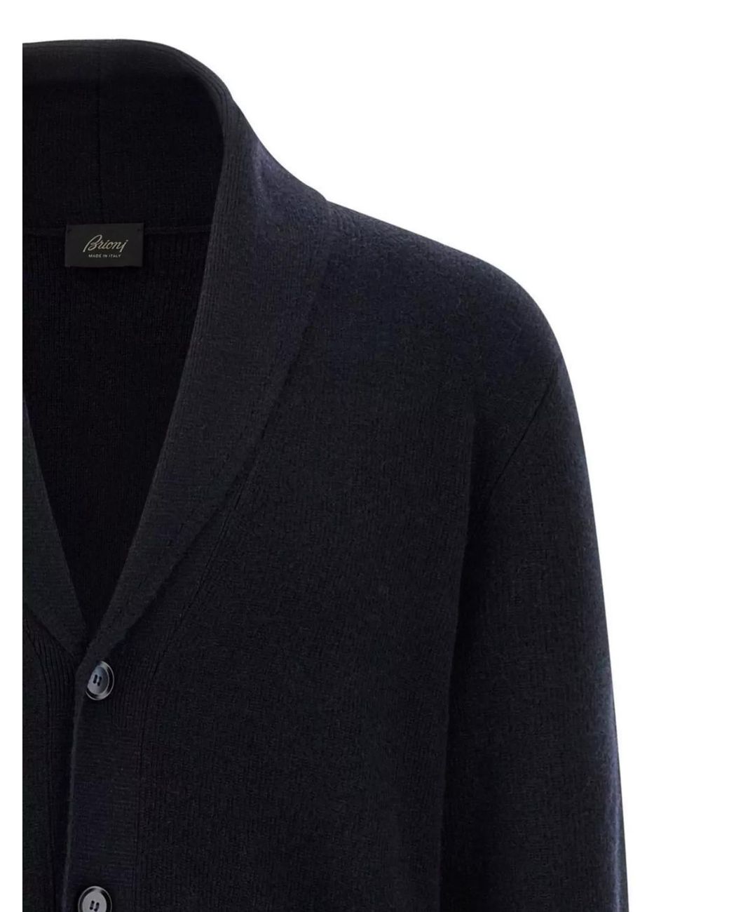 Brioni Blue Cashmere Wool Shawl Collar Cardigan for men