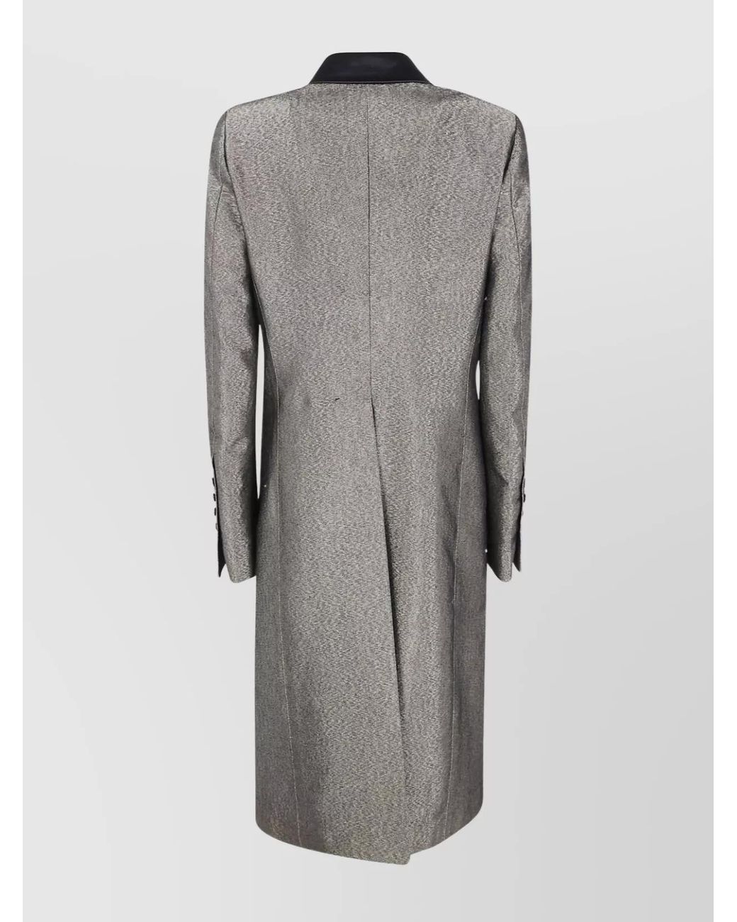 SAPIO Gray Cotton Double Breasted Coat