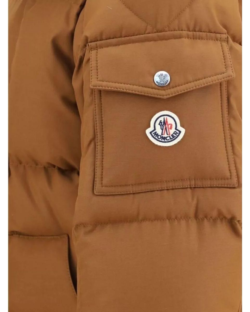 Moncler Brown Down Padded Hooded Coat for men