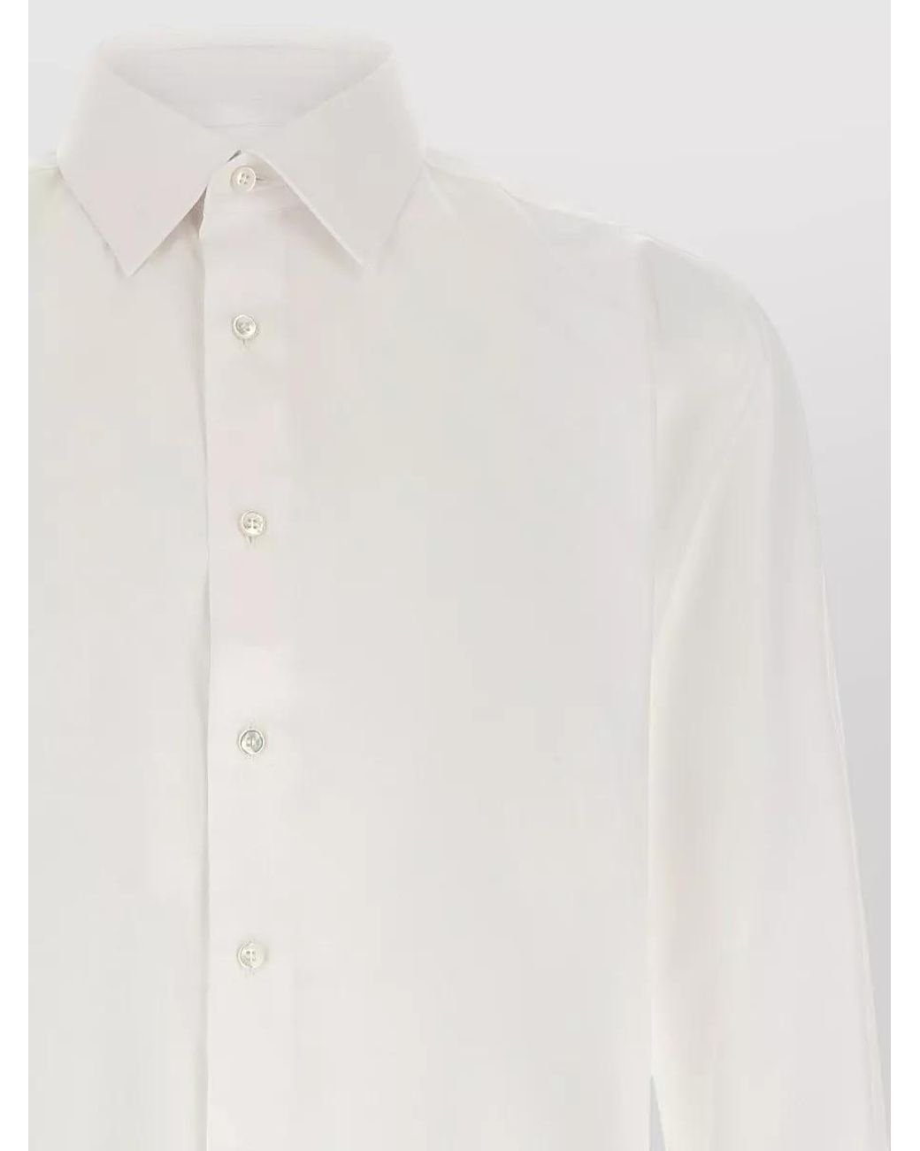 Brioni White Cotton Long-Sleeve Shirt for men