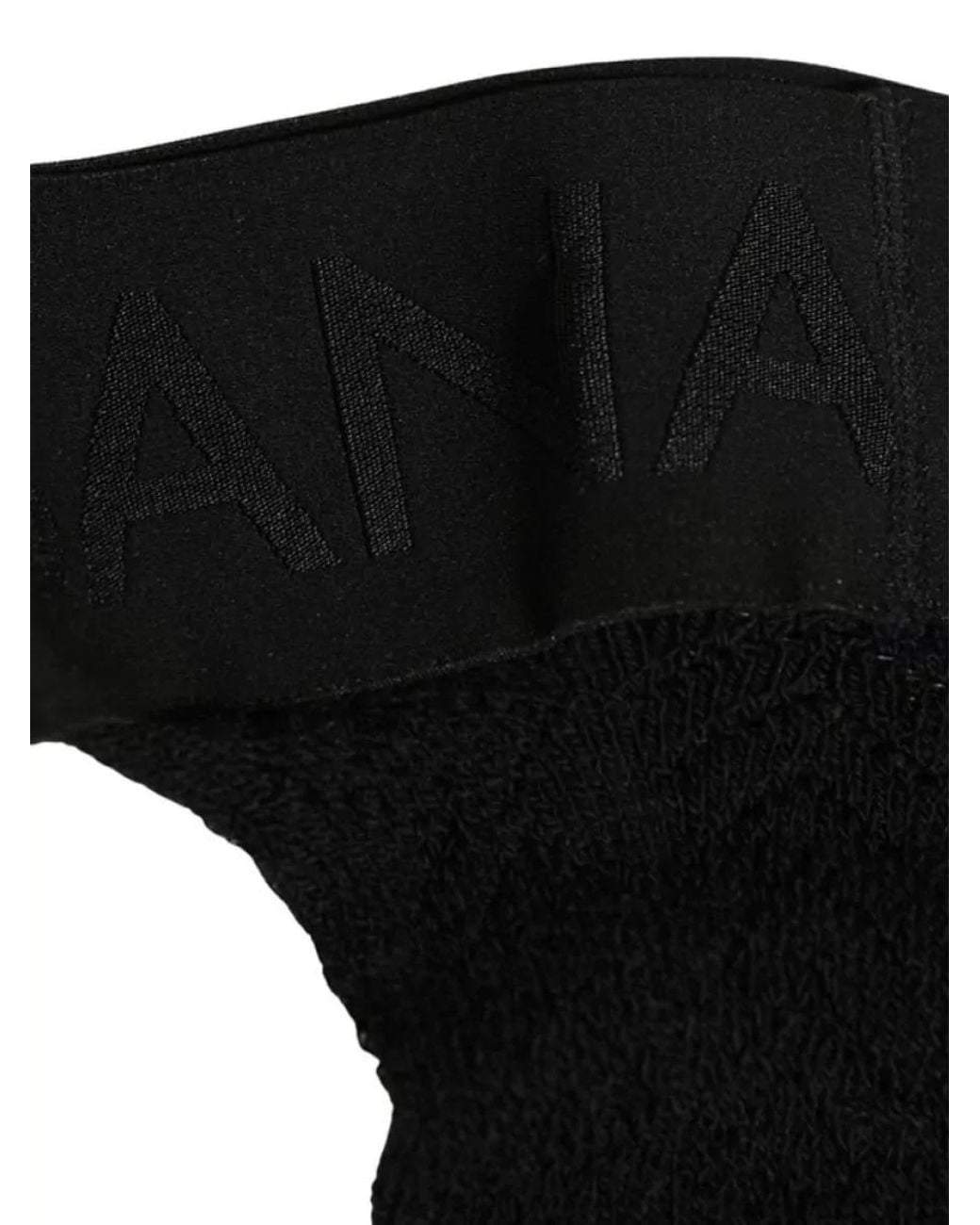 Dolce & Gabbana Black Wool Logo Calf Socks