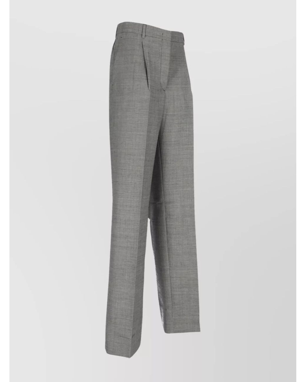 Prada Gray Wool Straight-Leg Trousers