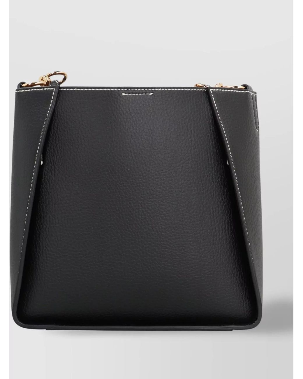 Stella McCartney Black Stella Logo Faux Leather Shoulder Bag