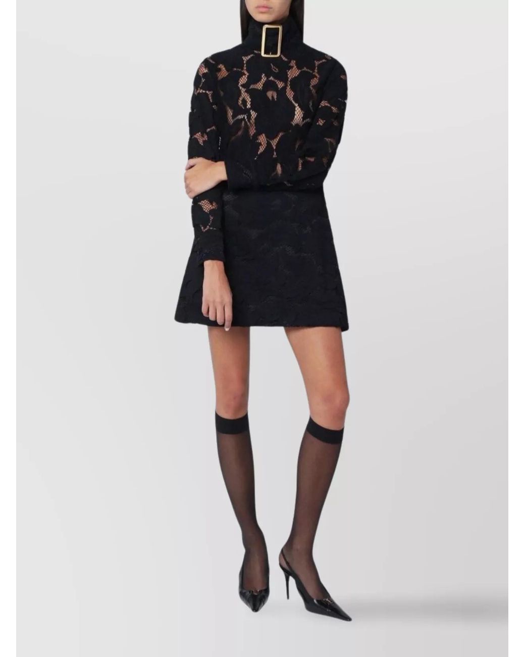 Patou Black Cotton Mini Dress
